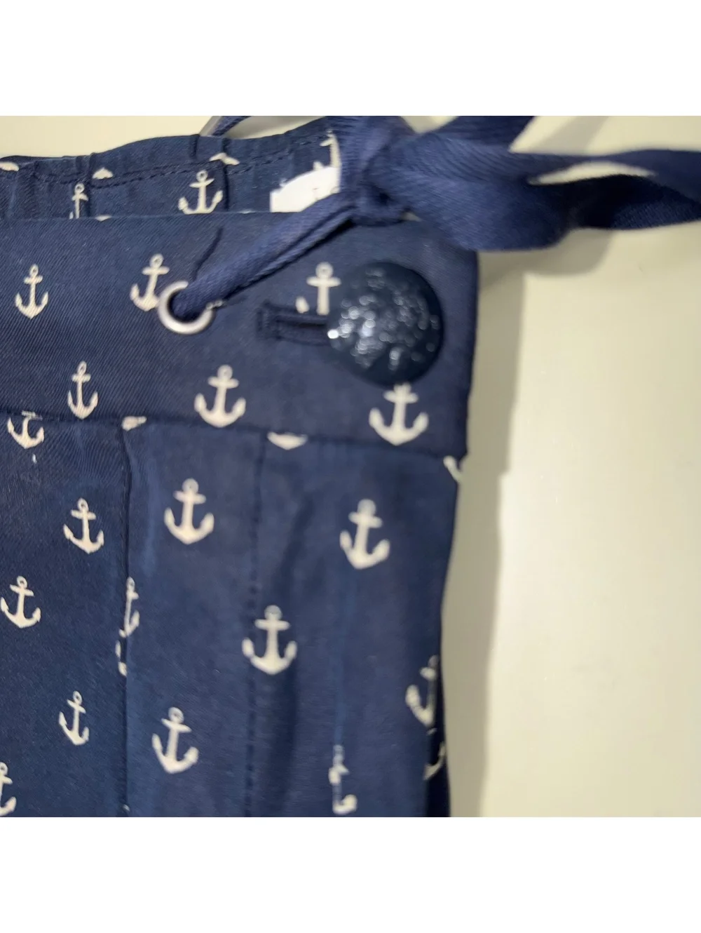 J.Crew Women’s Navy Anchor Print Wide Leg Tie Waist Pants Size 6